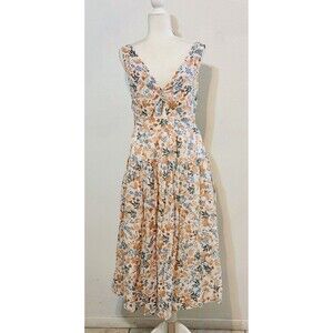 Joie Women Size 6 Floral Lined Adjustable Strap Tiered Dress Cottage Boho